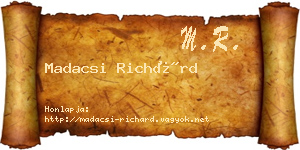 Madacsi Richárd névjegykártya