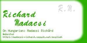 richard madacsi business card