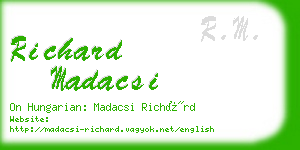 richard madacsi business card